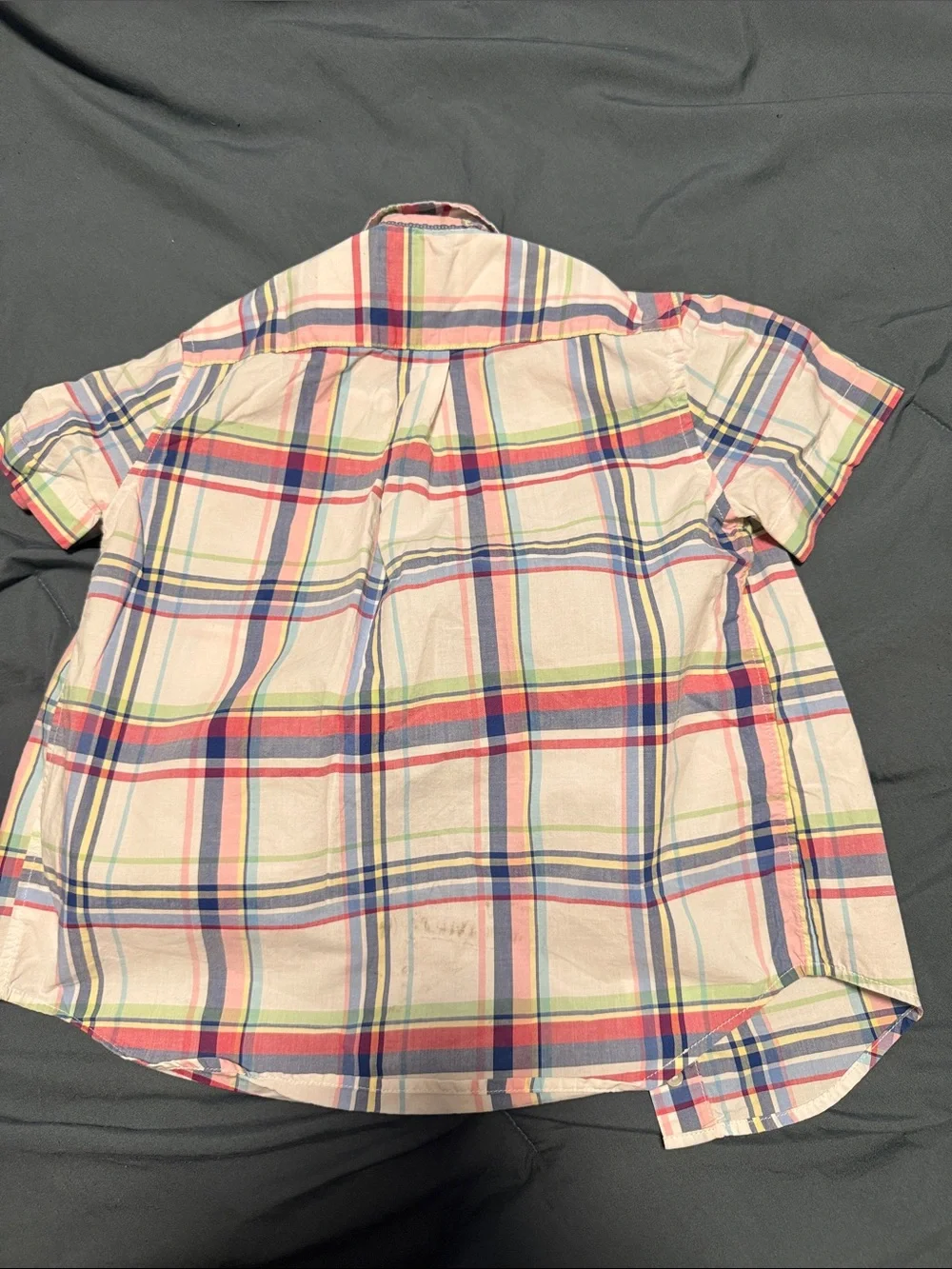 Ralph Lauren Pastel Plaid Short Sleeve Button-Up Shirt
